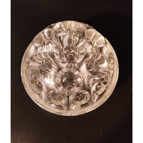 Vintage VMC Reims France Crystal Glass Flower Frog 19 Holes Mint Condition - Picture 4 of 5